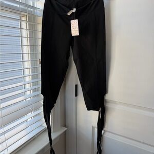 NWT Free People Black High-Waisted Lace up Leggings